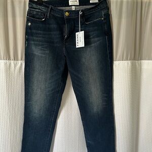 Frame Denim Women's Le Nouveau Straight Deep Indigo Ankle Jeans Size 32